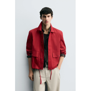 КУРТКА-РУБАШКА ИЗ ХЛОПКА С УЗОРОМ «В ЕЛОЧКУ»