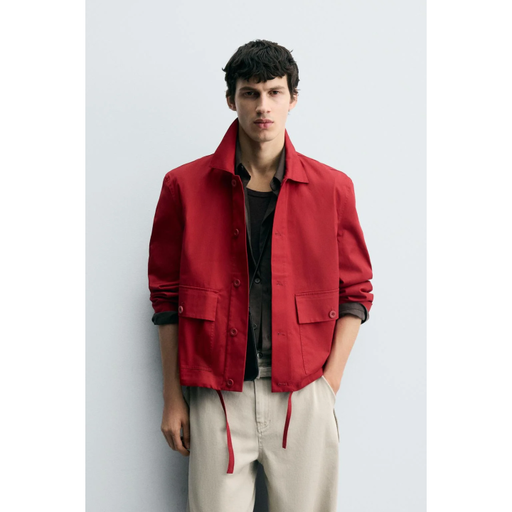 КУРТКА-РУБАШКА ИЗ ХЛОПКА С УЗОРОМ «В ЕЛОЧКУ»