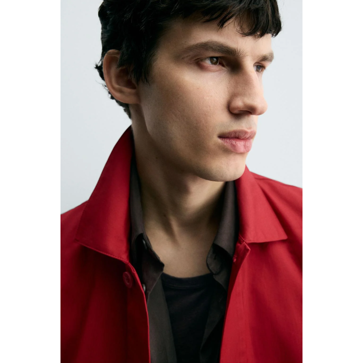 КУРТКА-РУБАШКА ИЗ ХЛОПКА С УЗОРОМ «В ЕЛОЧКУ»