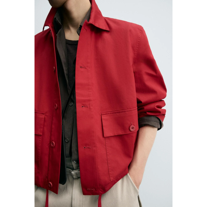 КУРТКА-РУБАШКА ИЗ ХЛОПКА С УЗОРОМ «В ЕЛОЧКУ»