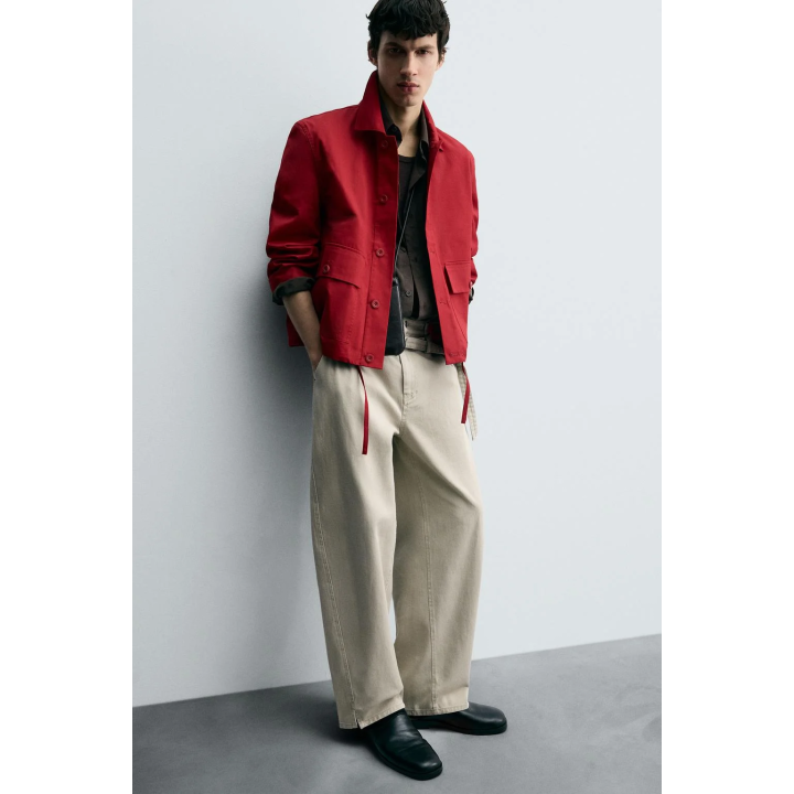 КУРТКА-РУБАШКА ИЗ ХЛОПКА С УЗОРОМ «В ЕЛОЧКУ»