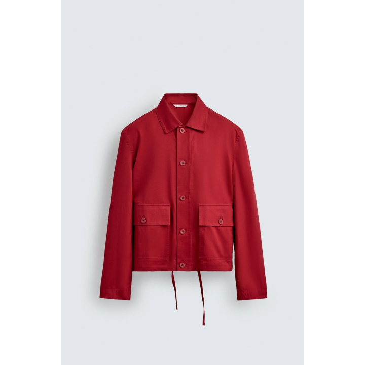 КУРТКА-РУБАШКА ИЗ ХЛОПКА С УЗОРОМ «В ЕЛОЧКУ»