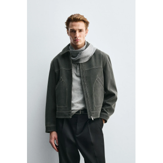 КУРТКА В ВИНТАЖНОМ СТИЛЕ ИЗ ИСКУССТВЕННОЙ ЗАМШИ