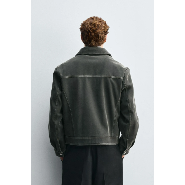 КУРТКА В ВИНТАЖНОМ СТИЛЕ ИЗ ИСКУССТВЕННОЙ ЗАМШИ