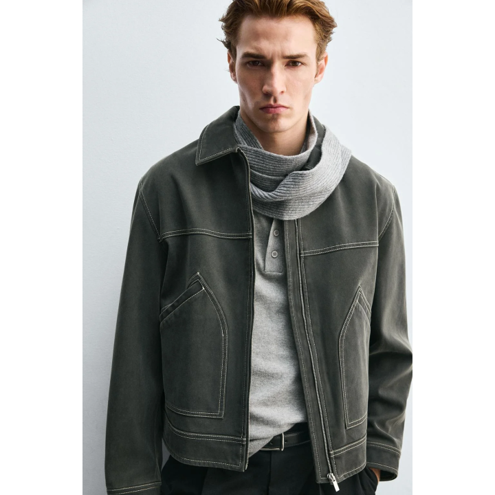 КУРТКА В ВИНТАЖНОМ СТИЛЕ ИЗ ИСКУССТВЕННОЙ ЗАМШИ