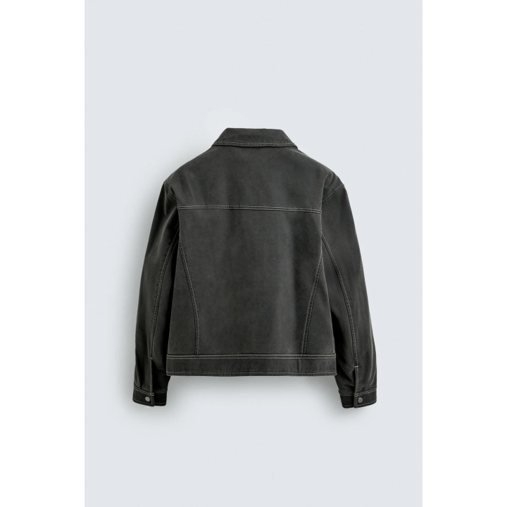 КУРТКА В ВИНТАЖНОМ СТИЛЕ ИЗ ИСКУССТВЕННОЙ ЗАМШИ