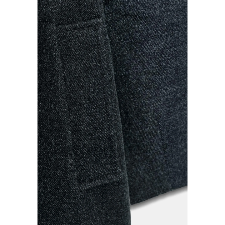 ПАЛЬТО С ВЫСОКИМ ВОРОТНИКОМ ИЗ МЯГКОЙ ТКАНИ С ПОЯСОМ