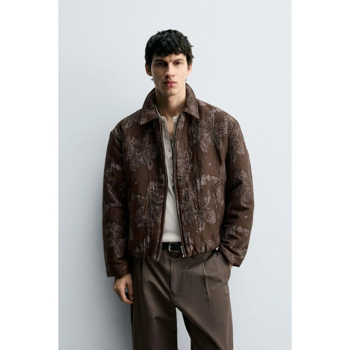 ЖАККАРДОВАЯ КУРТКА С ЦВЕТОЧНЫМ УЗОРОМ