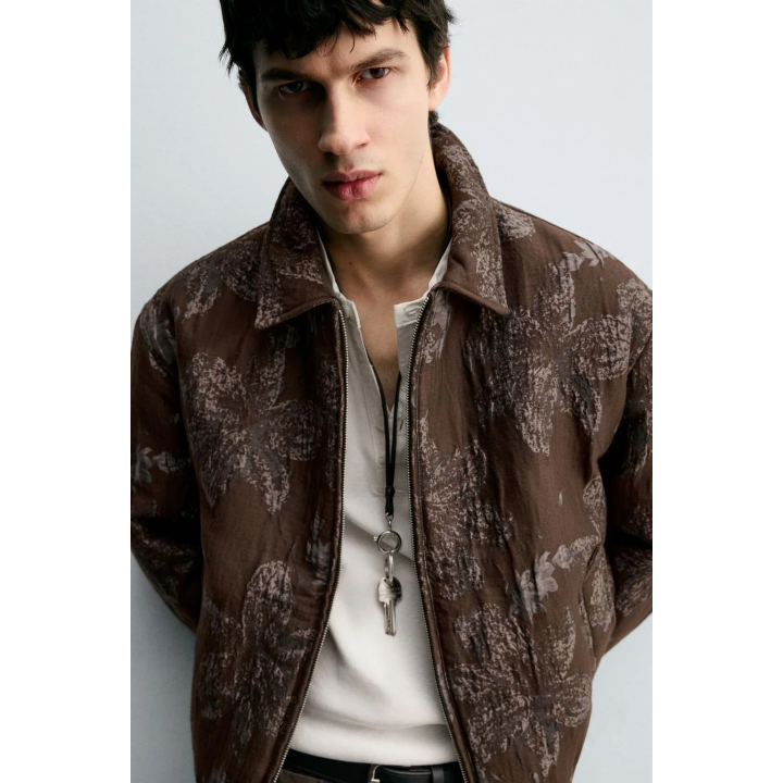 ЖАККАРДОВАЯ КУРТКА С ЦВЕТОЧНЫМ УЗОРОМ