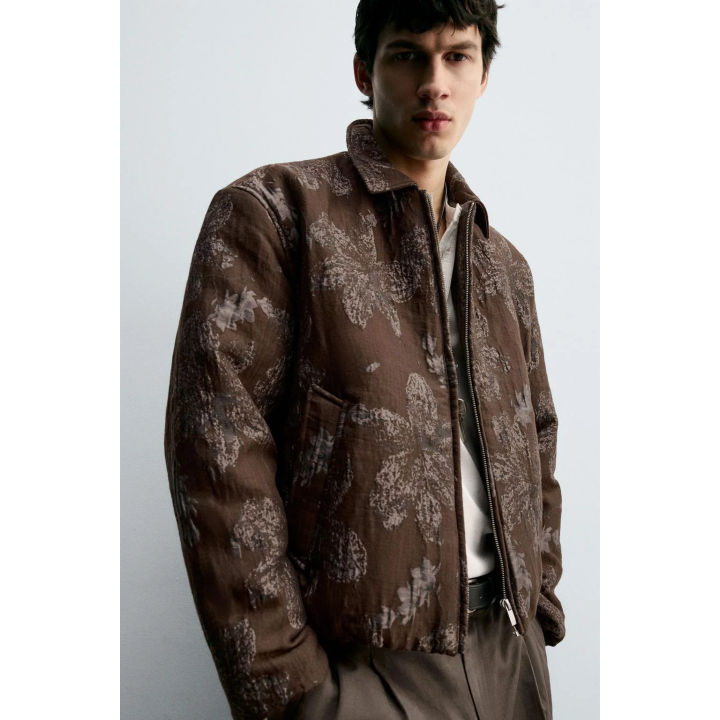 ЖАККАРДОВАЯ КУРТКА С ЦВЕТОЧНЫМ УЗОРОМ