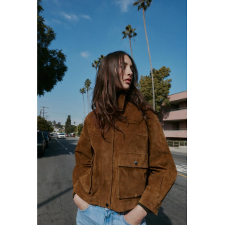 Кожаная куртка-бомбер из 100% кожи