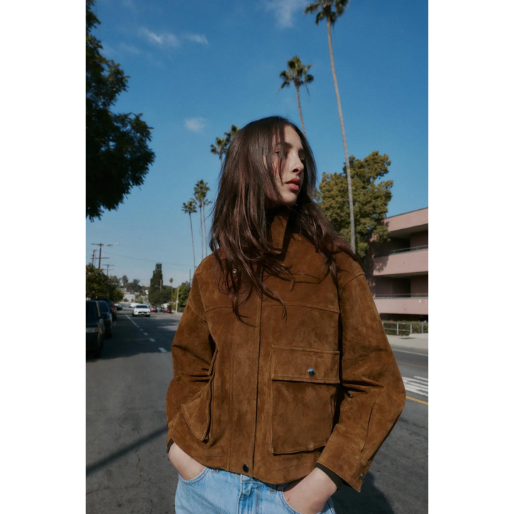 Кожаная куртка-бомбер из 100% кожи