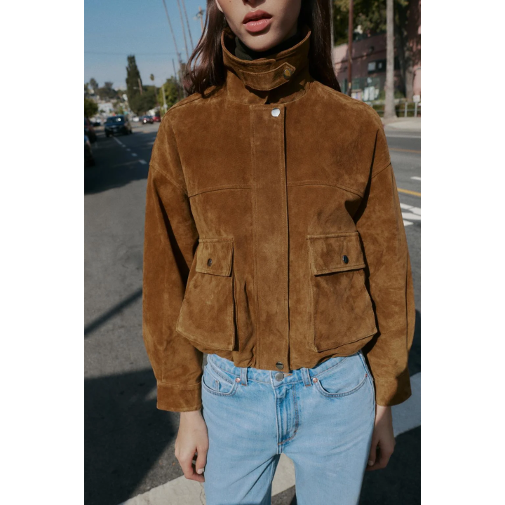 Кожаная куртка-бомбер из 100% кожи