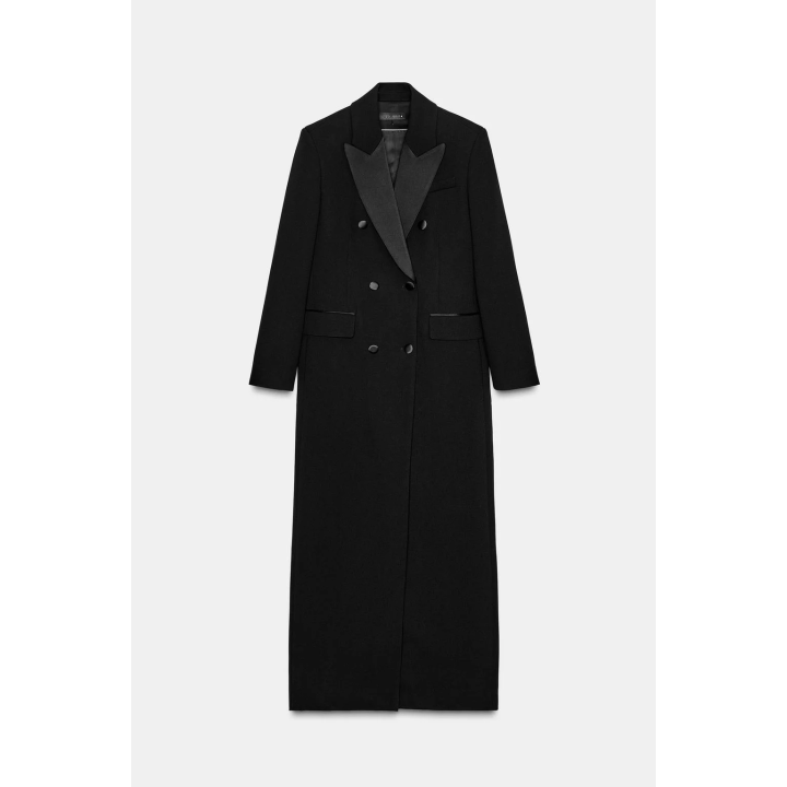 КЛАССИЧЕСКОЕ ПАЛЬТО СО СМОКИНГОВЫМ ВОРОТНИКОМ — ZW COLLECTION LIMITED EDITION