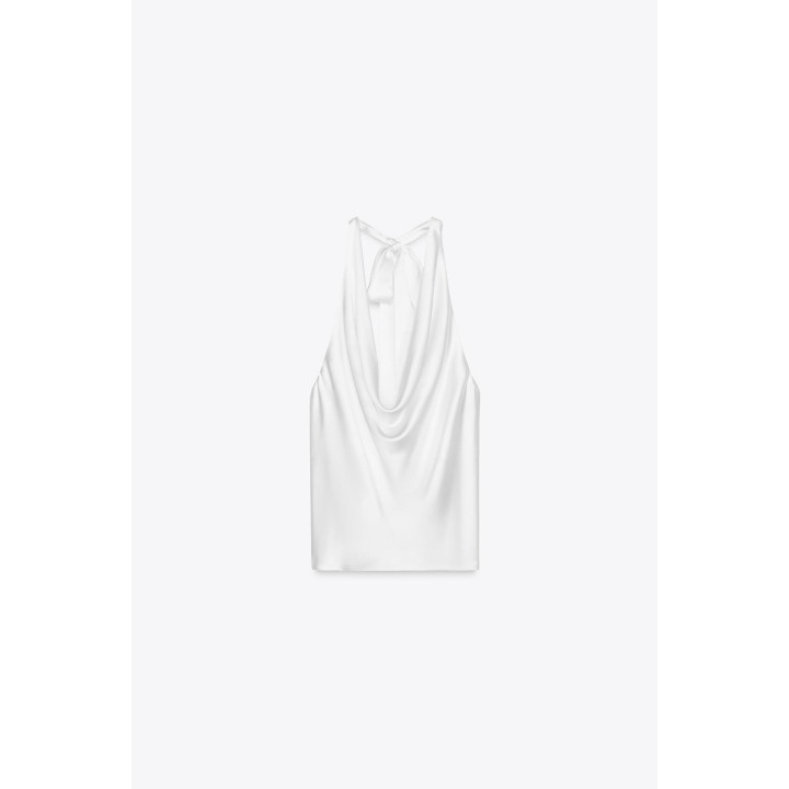 АТЛАСНЫЙ ТОП С ГОРЛОВИНОЙ ХАЛТЕР