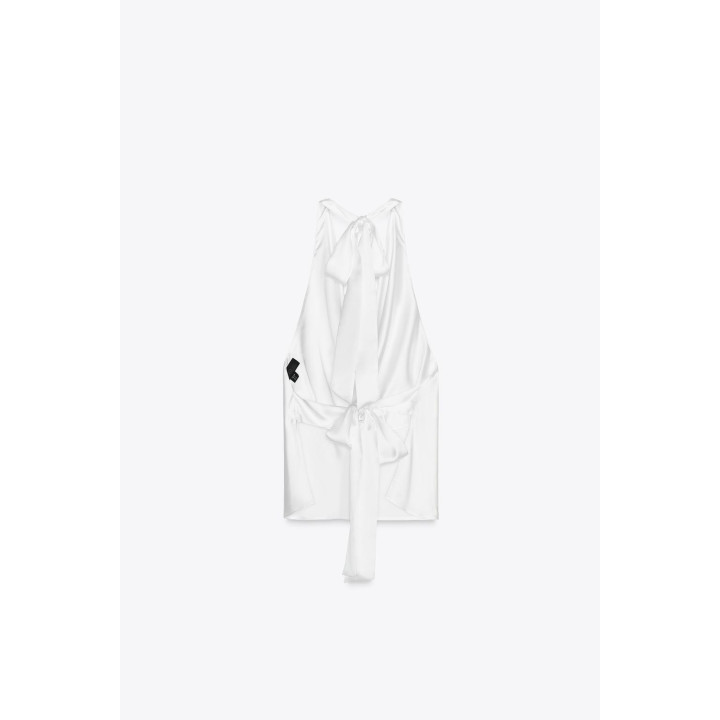 АТЛАСНЫЙ ТОП С ГОРЛОВИНОЙ ХАЛТЕР