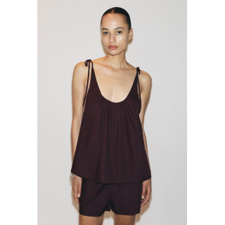 ТОП ИЗ ПОПЛИНА С ЗАВЯЗКАМИ