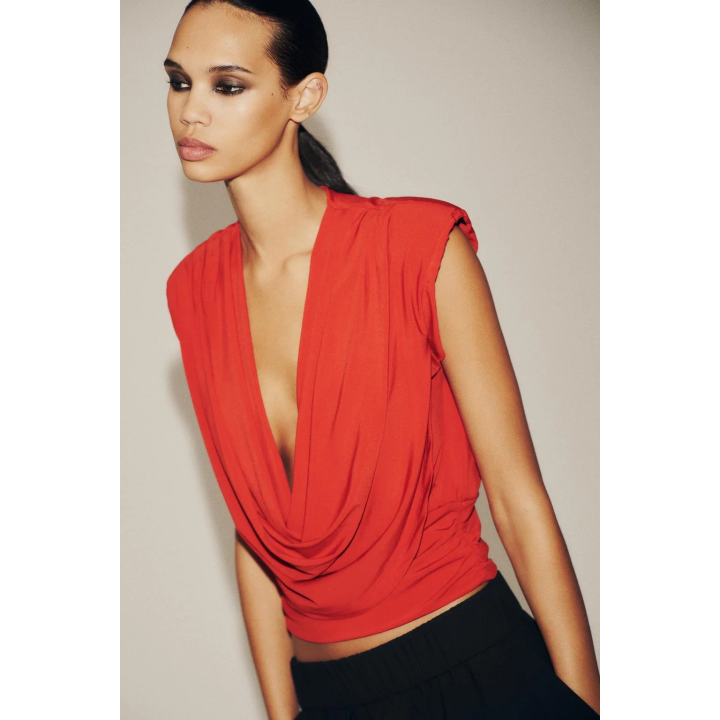 ТОП ДРАПИРОВАННЫЙ С ПОДПЛЕЧНИКАМИ