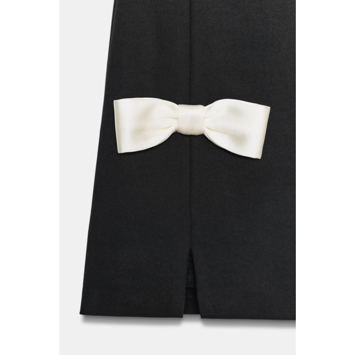 CONTRAST BOW MINI DRESS