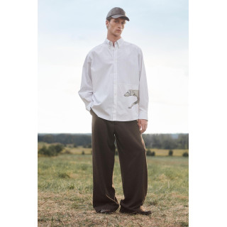 Рубашка в полоску limited edition с нашивкой