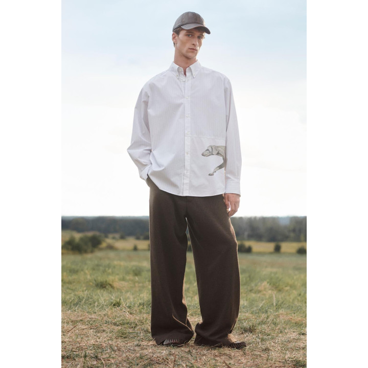 Рубашка в полоску limited edition с нашивкой