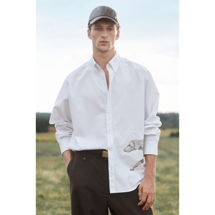 Рубашка в полоску limited edition с нашивкой