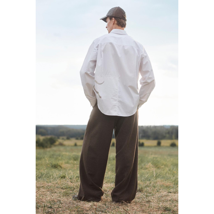 Рубашка в полоску limited edition с нашивкой