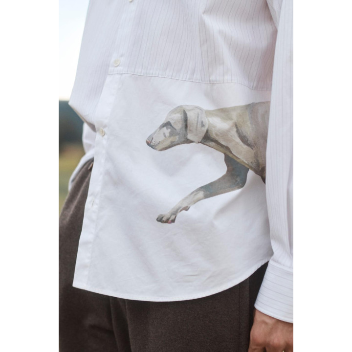 Рубашка в полоску limited edition с нашивкой