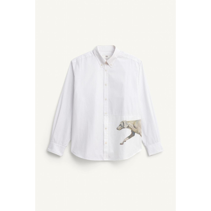 Рубашка в полоску limited edition с нашивкой