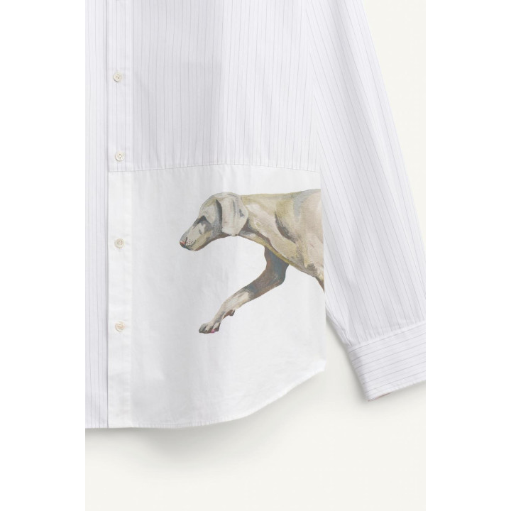 Рубашка в полоску limited edition с нашивкой