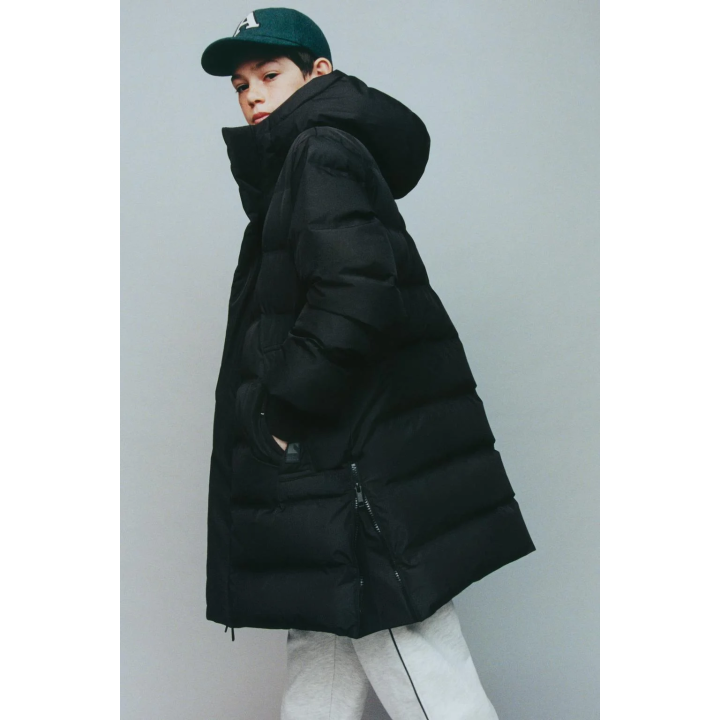 Длинный пуховик с водоотталкивающей отделкой