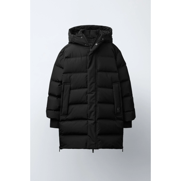 Длинный пуховик с водоотталкивающей отделкой