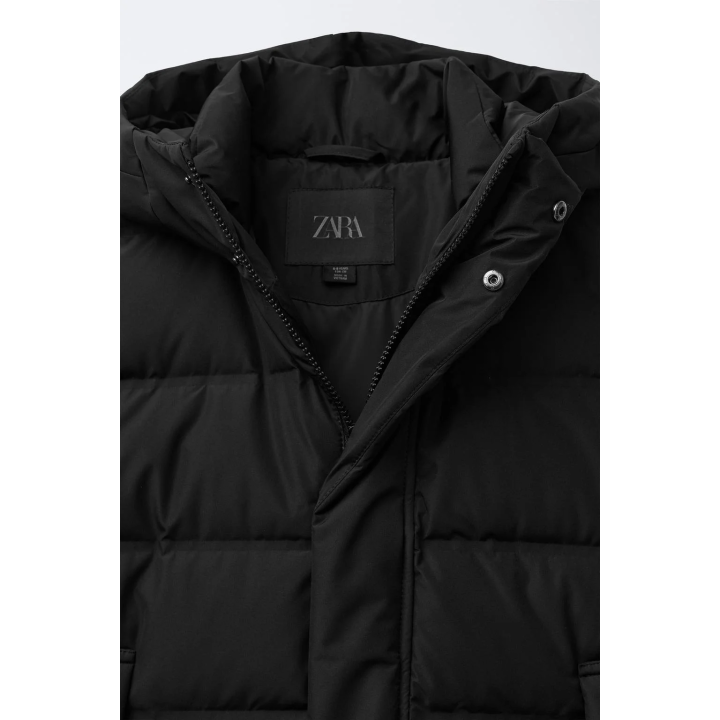 Длинный пуховик с водоотталкивающей отделкой