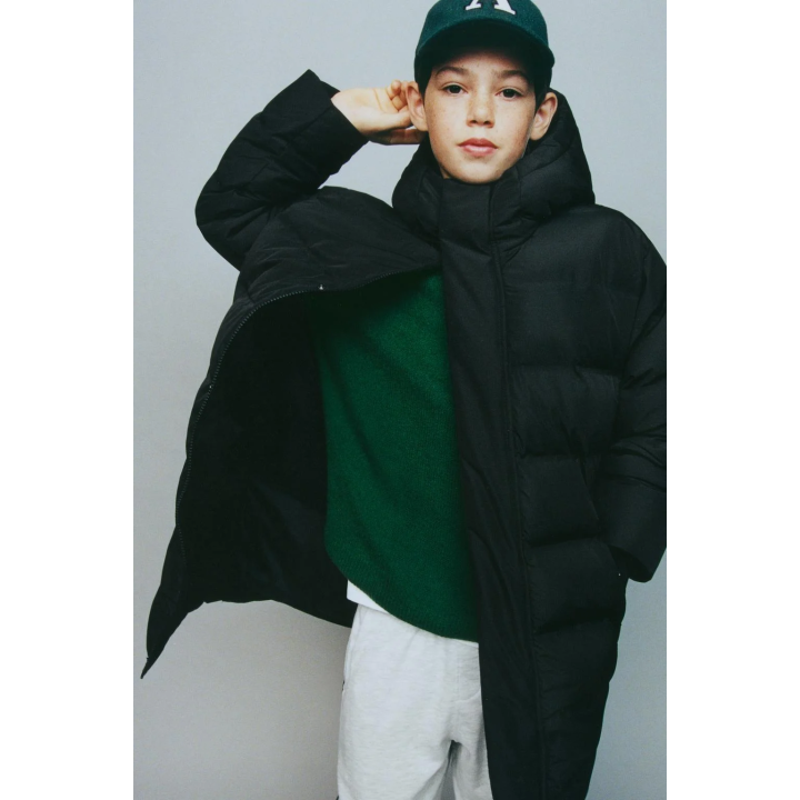 Длинный пуховик с водоотталкивающей отделкой