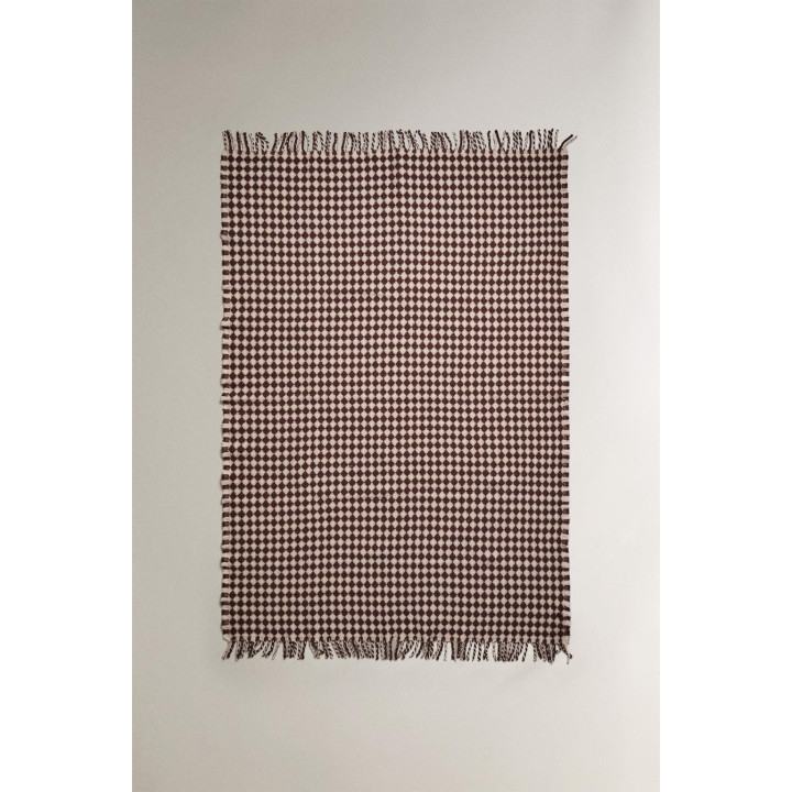 Плед из шерсти с цветочным узором