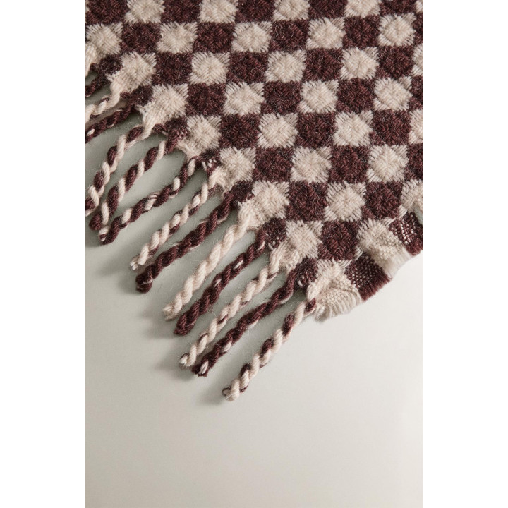 Плед из шерсти с цветочным узором