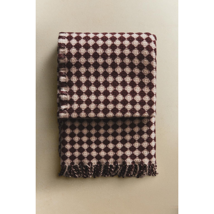 Плед из шерсти с цветочным узором