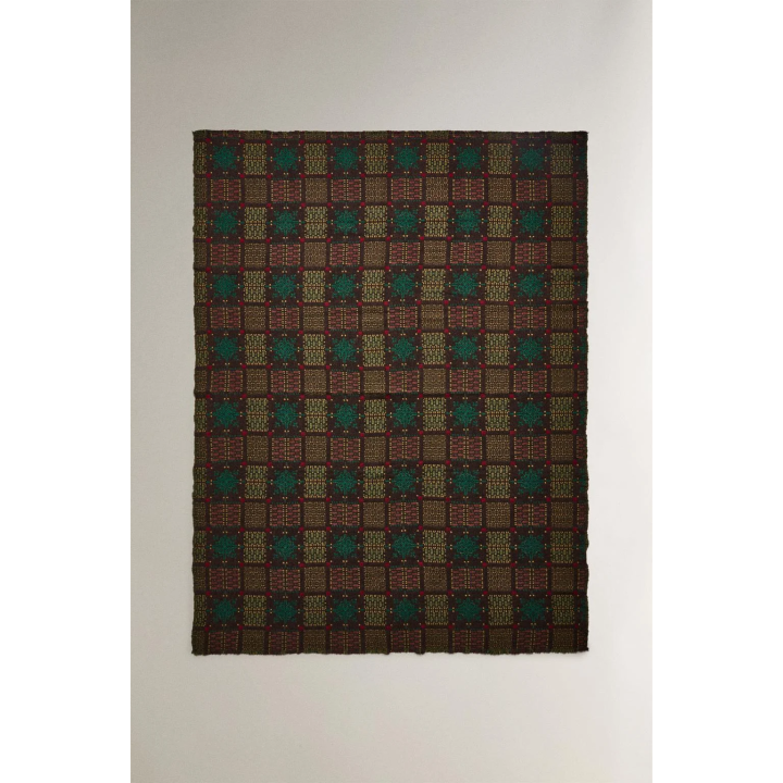 Плед с геометрическим узором на рождество