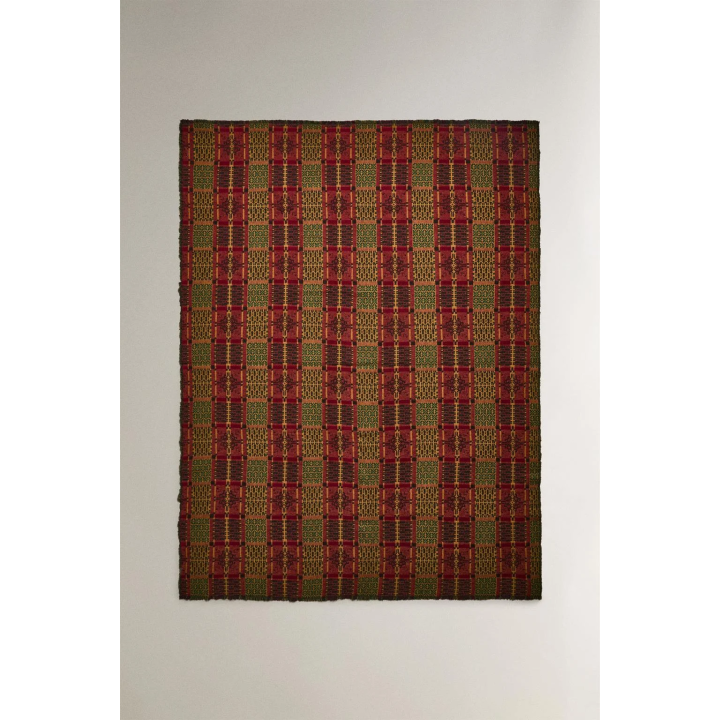 Плед с геометрическим узором на рождество