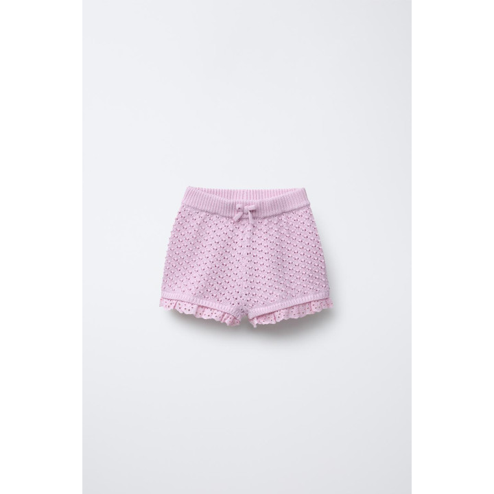 ТРИКОТАЖНЫЕ БЕРМУДЫ С КРУЖЕВОМ