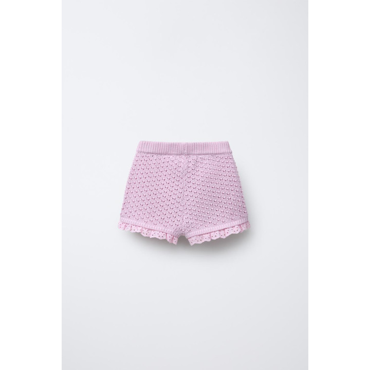 ТРИКОТАЖНЫЕ БЕРМУДЫ С КРУЖЕВОМ