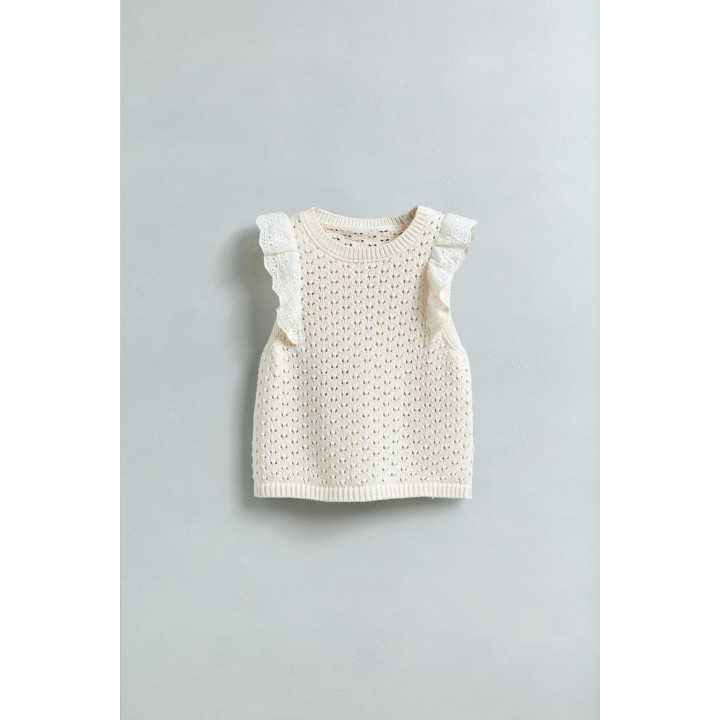 ТРИКОТАЖНЫЙ ТОП С КРУЖЕВОМ