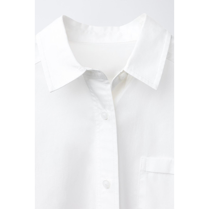 РУБАШКА ИЗ ПОПЛИНА С КАРМАНОМ