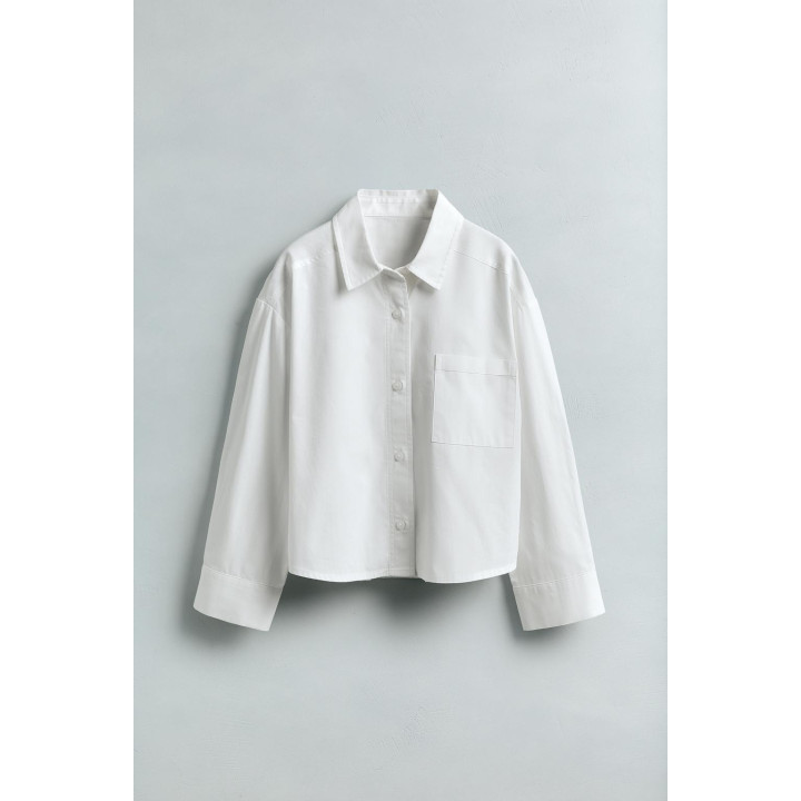 РУБАШКА ИЗ ПОПЛИНА С КАРМАНОМ