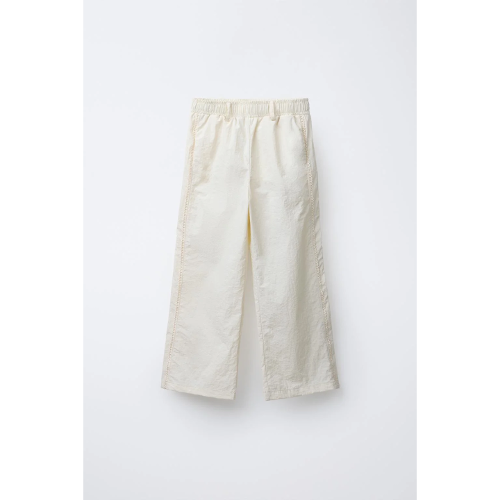 ПРЯМЫЕ БРЮКИ ИЗ НЕЙЛОНА С КОНТРАСТНОЙ ОТДЕЛКОЙ