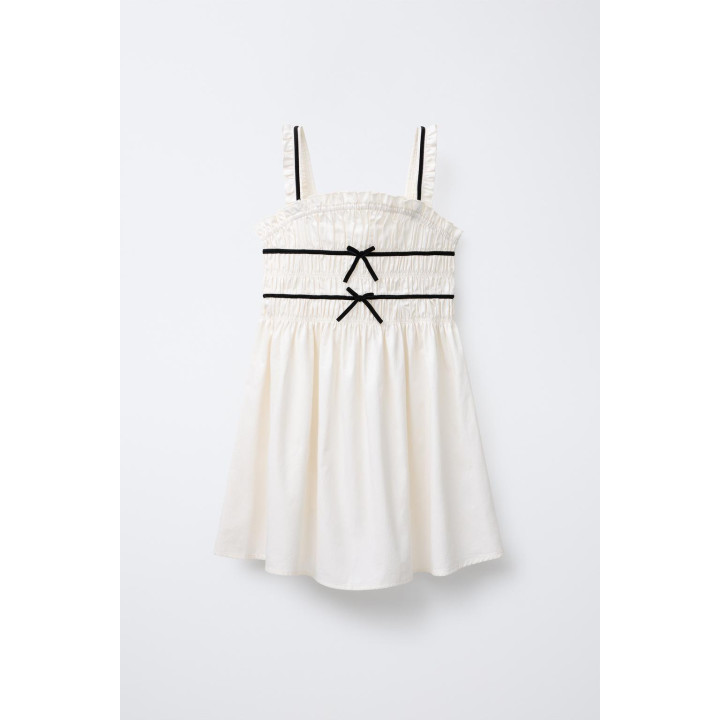 ПЛАТЬЕ С БАНТАМИ И КОНТРАСТНОЙ ОТДЕЛКОЙ