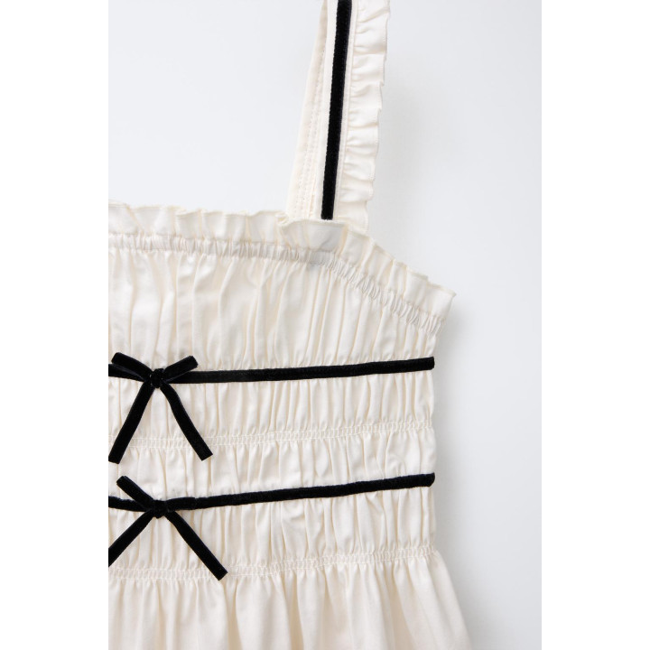 ПЛАТЬЕ С БАНТАМИ И КОНТРАСТНОЙ ОТДЕЛКОЙ