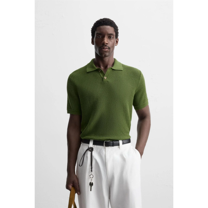 ПОЛО ИЗ ТРИКОТАЖА С УЗОРОМ