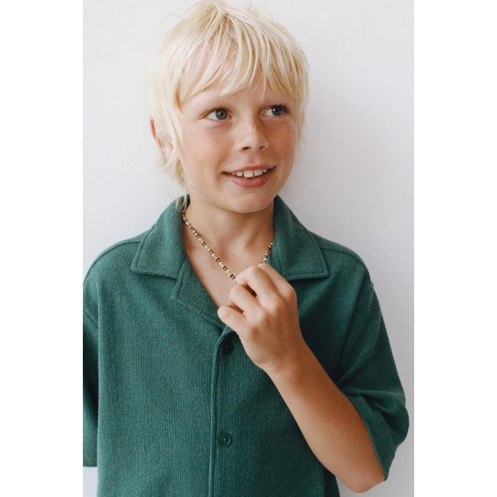 РУБАШКА БОУЛИНГ В СТИЛЕ РУСТИК С ЭФФЕКТОМ ПОЛОТЕНЦА