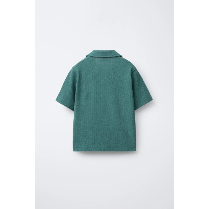 РУБАШКА БОУЛИНГ В СТИЛЕ РУСТИК С ЭФФЕКТОМ ПОЛОТЕНЦА